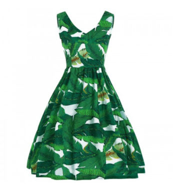 Tropical Leaf Summer Dress